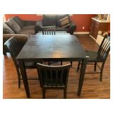 Black high kitchen table and bar chairs