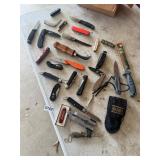 Lot assorted knives and gerber multi tool