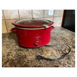 Red medium size crock pot- see lid handle