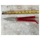 Red Benchmark butterfly knife