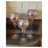 3 heavy glass goblet decor