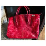 Red Elizabeth Arden tote purse bag
