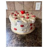 Vintage strawberry cake plate