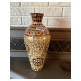Ornate glass tiled vase