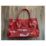 Red Elizabeth Arden tote purse bag