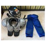 Youth football pants, pads, helmet