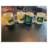 4 John Deere coffee cups