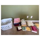 Basket with towels and cloths