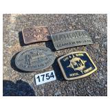 4 vintage belt buckles