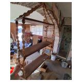 2 tier hanginng shelf rope and wood