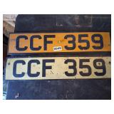 Pair of Vintage UK License Plates