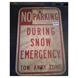 No Parking During Snow Emergency Sign