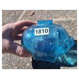 nice blue glass piggy bank