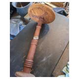 cast iron and wood bar stool