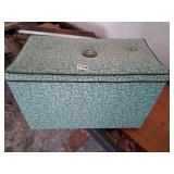 vintage wooden box and contents