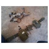 vintage web belt and canteen, aircraft lap belt