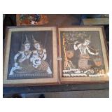 2 framed indian art