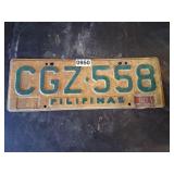 Vintage Filipines License plate