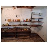 shop workbench remenants wall of stuff