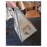 Vintage lead glass hanging planter