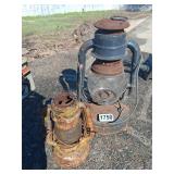 2 old rusty lanterns