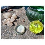 lot of colored glass and quarts rocks