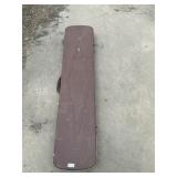 Brown hard plastic gun case. Padded inside