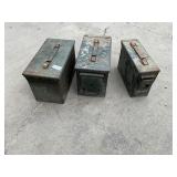 3 metal ammo boxes