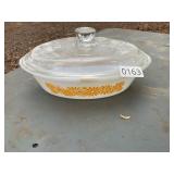 Vintage white and flower oven bake dish