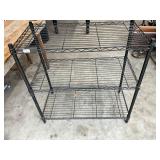 3 tier black metal shelf