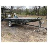 60 x 15 aluminum fishing boat, 25 hp, trailer
