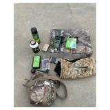 Hunting lot- warmer, bag, muzzleloader items all