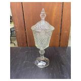 Indiana Glass Diamond Point Jar/Candy Dish w/Lid