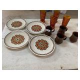 Amber/brown plate cups and bowls