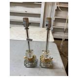 Pair of vintage glass lamps