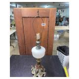 White hobnail/metal lamp