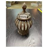 Decorative glass/metal jar with lid