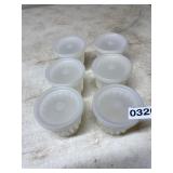 Six Tupperware Jell-O molds