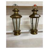 2 brass/glass lanterns ï¿½ see all pics