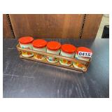 Metal 5 jar spice rack