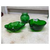 3 small green containers