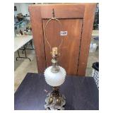 White hobnail/metal lamp