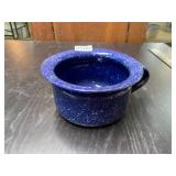 Blue Porcelain Enameled Ware - Chamber Pot