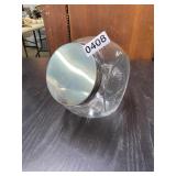 Glass candy jar with metal lid