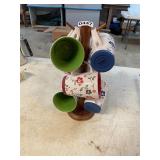 6 Pier 1 mugs and mug tree