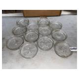 12 vintage Federal glass coasters