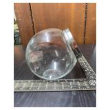 Glass candy jar with metal lid