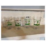 4 Snoopy Shamrock glasses