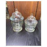 Pair of glass canisters
