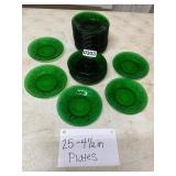 25 - 4 1/2 inch green plates